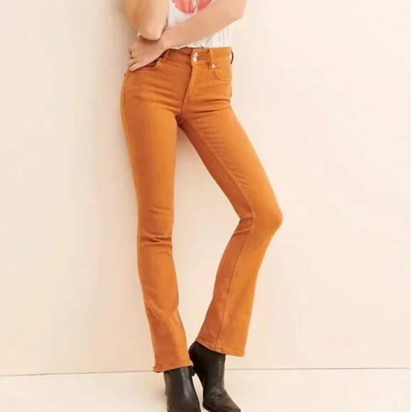 We the Free Free People Orange Shayla Jeans - Picture 1 of 9